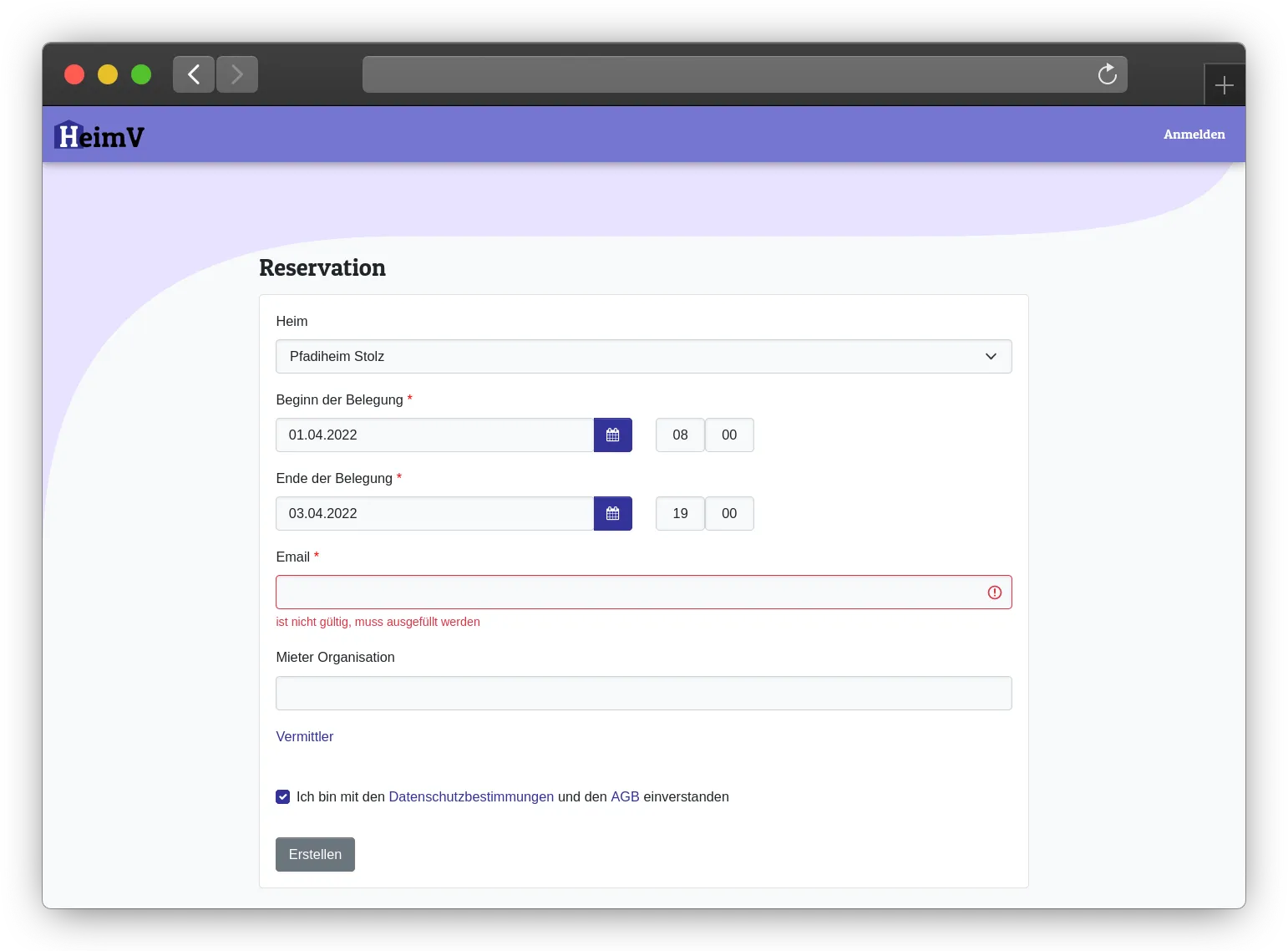 Reservationsanfragen